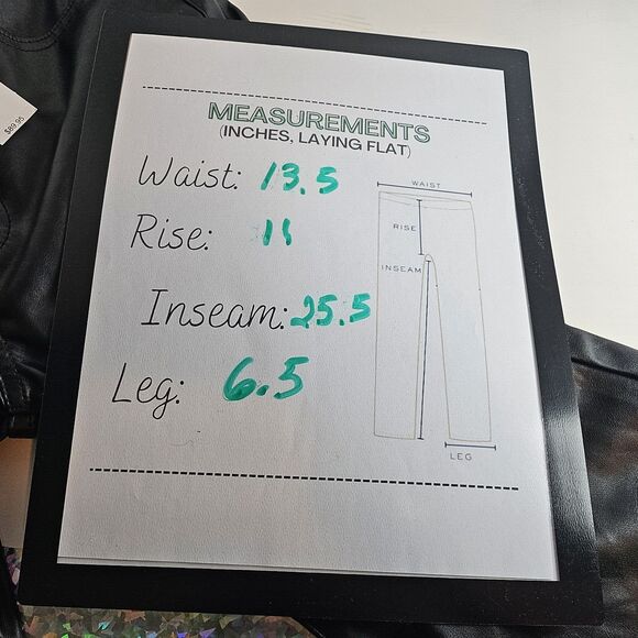 Gap Black Sky High Rise Faux Leather Cheeky Straight Pants-Size 26/2P -NWT - Picture 7 of 7